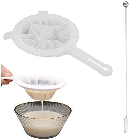 Colador de Malla de Nylon Ultrafino con Barra de Agitación - Tamiz Pequeño para Filtrar Aceites, Café, Té, Jugo, Vino, Leche - Malla 200