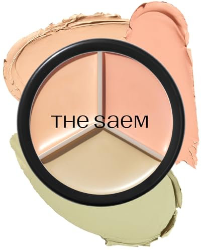 THESAEM Cover Perfection Triple Pot Concealer 03 Correct Up Beige – für helle bis sehr helle Hauttöne – 3-Farben-Concealer mit hoher Deckkraft – Deckt Makel, Flecken, Augenringe, Rötungen ab