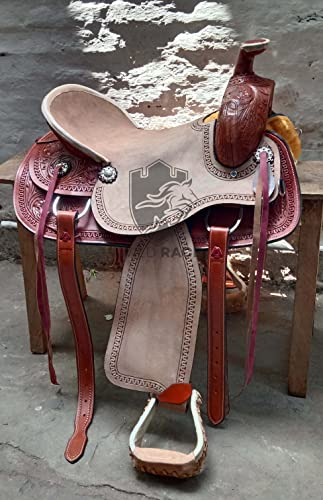 WILDRACE Western Natural Strip Leder Strip Down Roper Ranch Sattel/Western Natural Strip Leather Strip Down Roper Ranch Saddle (14)
