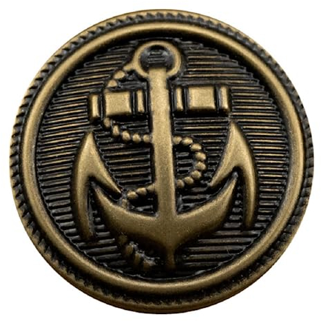 30Pcs Kleidung Knöpfe - Metall Boot Anker Muster Nähen Knöpfe Retro Schaft Runde Geformte Taste (Bronze, 20mm)