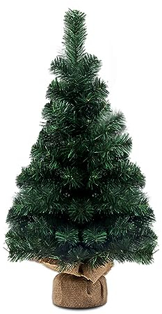 URFEDA Miniatur Weihnachtsbaum Künstlicher 60 cm,Weihnachts Baum klein,Mini Weihnachts Baum,Christmasbaum Mini Grün,Mini Grün Tannenbaum Weihnachtsfiguren Deko Ornament für Tischdeko,Schaufenster