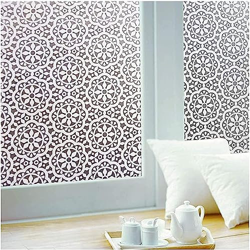 Fensterfolie Matt gefrostete dekorative Fensterfolie Sichtschutz UV-Schutz Buntglas-Vinyl for Zuhause Statisch haftende selbstklebende Folie Sichtschutzfolie Fenster Fensterfolie ( Size : 45x500 cm )