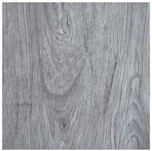 ARKEM Laminat Dielen Selbstklebend PVC Bodenbelag Selbstklebend Laminatboden Bodenaufkleber 5,11 m² PVC Hellgrau