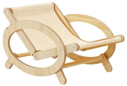 REBOTZ Katzensofa mit stabilen Holzbeinen, erhöhtes Haustierbett, Katzen-/Hundehocker, Bett mit stabilen Holzbeinen, Haustierstuhl, Plüsch-Haustierbett, 4-Gang-Verstellung, Katzenwiege, weiches Welpen