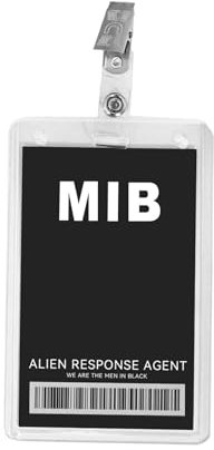 MIB - Disfraz de hombre en negro con insignia de identificación, recuerdo de fiesta de detective espía, soporte para tarjetas de identificación, suministros de fiesta misteriosa