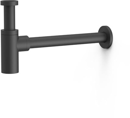 TRES 13463410NM COMPLEMENTOS DE GRIFERÍA Sifón Telescópico para Lavabo Color Negro Mate