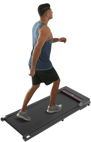 Laufband Elektrisches Untertisch-Laufband Jog-Walk-Maschine mit Fernbedienung und LED-Anzeige und Praktische Rollen für Zuhause Büro Tragfähigkeit von 120kg 1-8km/h