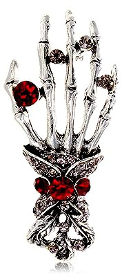 Vintage-Skelett-Brosche für Damen, Herren, Mädchen, Strass, roter Kristall, Totenkopf, Halloween, Pullover, Kleid, Anzug, Rucksack, Broschen, Anstecknadeln, Punk, festlicher Party-Schmuck, Geschenke