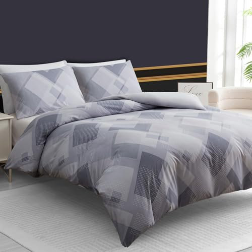 Grace Double Duvet Set Premium Brushed Microfiber Duvet Cover Double Ultrasoft Hypoallergenic Quilt Cover Non Iron Luxury Bedding Sets With Zipper Closure
