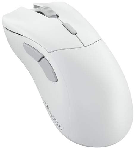 GLORIOUS Gaming Model D 2 PRO 4K/8K trådlös mus – 2,4 GHz-anslutning, 1 ms latens, 4K/8K-uppdatering, 100M klick, 62 g, lång batteritid, BAMF 2.0-Sensor på 26K DPI, RGB, ergonomisk – Vit