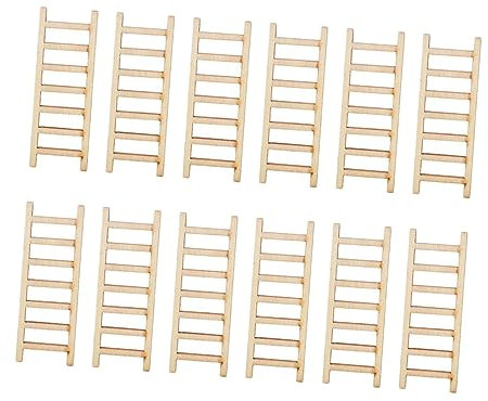 Alasum Holzleitern Zum Basteln 60 STK Simulations Leiter Mini-gartenleiter Landschaftsmodell Sandtischspielzeug Mini-trittleiter Winzige Möbel Leiter Ornamente Mini- Mikro-landschaftsleiter Hölzern
