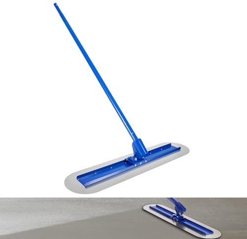 Levkitch Bull Float, 120x30cm Concrete Trowel Manganese Steel Concrete Float Tool with 1.8m Detachable Extended Handle and Adjustable Turbine Connector Industrial Cement Surface Smoothing Tool