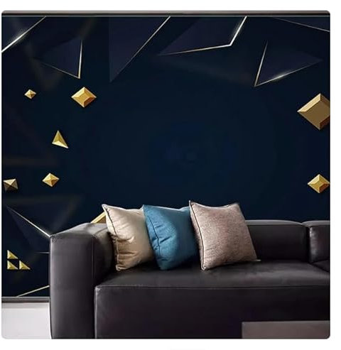 vsdhlsidgl Benutzerdefinierte 3D-Wandtuch Moderne schwarze geometrische Figuren Hintergrund Wanddekoration Wohnzimmer Wandbild Tapetenrolle Papel De Parede*430 cm x 300 cm (169,3 x 118,1 Zoll)