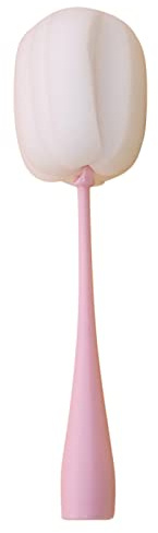Sponge Cleaning Brush with Plastic Handle for Coffee Glasses, Pot, Milk Cups, Cups, Wine Bottle, Baby Bottles, Kitchen, Clean Dishwashing, Baby Bottle Tableware Black (Pink, One Size)