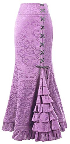 Gonna medievale da donna a coda di pesce, vintage, retrò, lunga, vittoriana, gonna a sirena, elegante, rockabilly, vintage, gonne lunghe