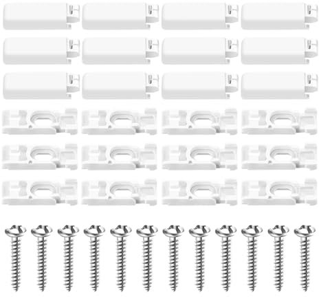 12 Stück Plissee Halterung,KlemmträGer Plissees Ersatzteile Ohne Bohren,Spannschuhe Klebehalterung,Klebeplatten Wabenplissee, Jalousien, Verspannte Halterungen ZubehöR FüR Stick Fix KlebeträGer