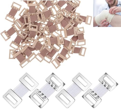 BOBOZHONG Clips de Vendaje,40 Piezas Clip de Fijación para Vendajes Estiran,Clip de Fijación para Vendajes Estiran Clip de Vendaje de Metal elástico para Vendajes