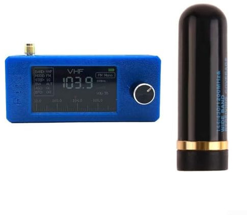 SI4732 Mini-radio, utrustad med bärbar loop-antenn med 1,9 tums IPS-skärm AM FM LSB USB-lägen, 800 mAh batteri lång för hem- eller utomhusbruk (blå)