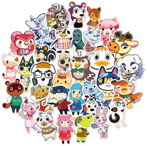 50Pcs Animal Stickers Pack Waterproof Vinyl Stickers for Boys Teens Adults Cute Game Stickers Pack for Laptop, Water Bottle, Phone, Skateboard, Luggage