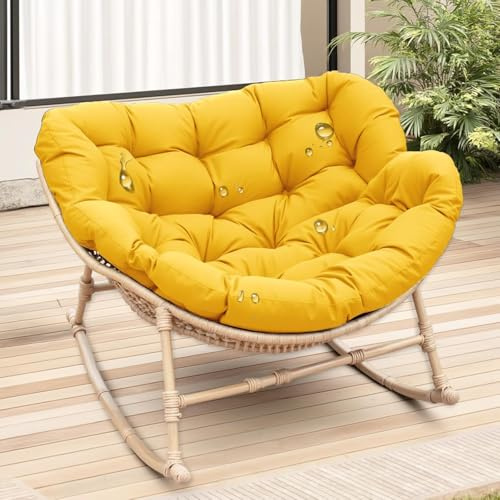 HKJGNH Schaukelstuhl Auflage Wasserdicht Rattan Wohnzimmer, Bequemer Schaukelsessel Kissen Outdoor Indoor, Papasansessel Kissen Auflage Doppelt Für Garten, Terrasse(@11)