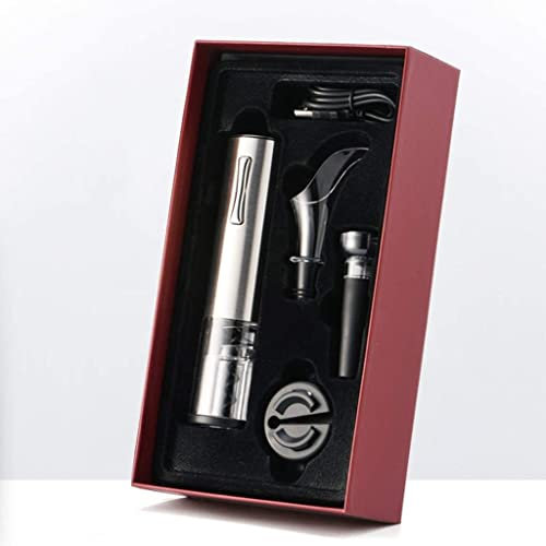 AMULONG Bouchon, Tire-Bouchon Automatique Ouvre-Bouteille De Vin Électrique avec Bouchon À Vin, Verseur De Vin Et Boîte-Cadeau De Coupe-Feuille Bottle Opener
