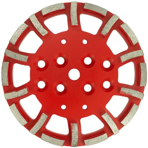 WEFARU Diamant-Bodenschleifteller 250 mm – Körnung #30/40 – Segmenthöhe 10 mm – Fliesenkleber & Beton schleifen – 20,0 mm Aufnahme + 8 NL – für Bodenschleifmaschinen