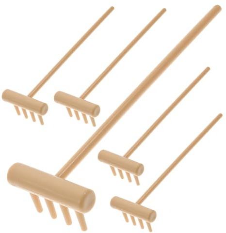 UPKOCH Mini Râteaux Zen pour Bac à Sable – Accessoires De Table 6 Pcs Jaune 40 Cm – Outils Micro-paysagers pour Contemplation Et Décoration Zen