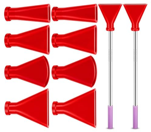 Malloy 8 Piezas de Suministros de Pintura Acrílica para Vertido, Juego de Boquillas de Acero Inoxidable para Popotes, Herramientas para Arte Fluido, para Arte Fluido Bloom Red