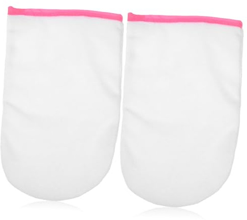 Guantes de Cera Parafina de Felpa Roja, 1 Par para Manicura | Aislamiento Térmico, Uso en Salón y Nail Art, Mejora la Penetración de Nutrientes