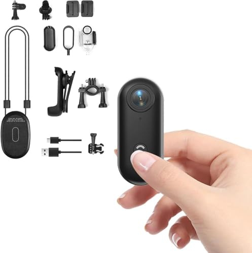 Zeerkeer Action Camera 1080P Fotocamera Sportiva Mini con Visione Notturna, Telecamera Sportiva Magnetica IPX4, Kit Accessori per Casco/Bici/Moto, Schermo LCD + 120° Fotocamera Per esterni e vlog