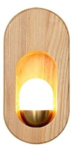 MMRTDJDR Lámparas de Pared Apliques 7.9IN Arte Lámparas de Pared de Madera para Interiores Apliques de Pared ovalados para cabecera G4 Fuente de luz Luz montada en la Pared para escaleras Comedor