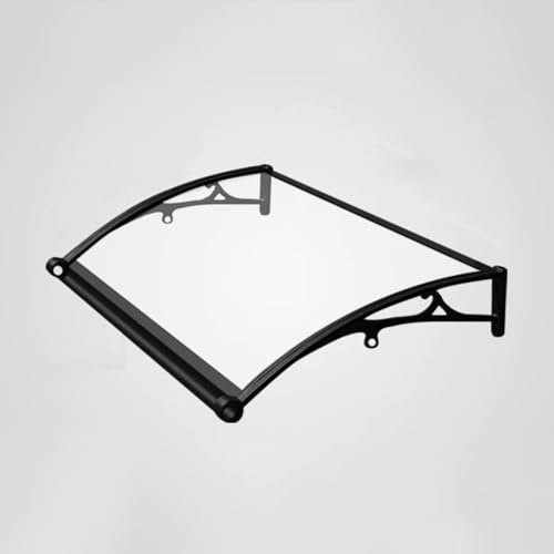 100,1 x 100,1 cm tenda da esterno in policarbonato trasparente con staffe curve in alluminio, protezione da pioggia e neve, design silenzioso per una maggiore vita all'aperto