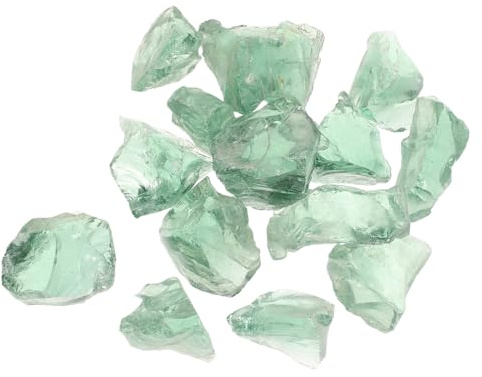 Milisten Pierres Décoratives pour Aquarium 2 Kg Gravier Décoratif en Verre 3-5 CM Vert Glace Décor de Gravier pour Aquascaping Roche Naturelle pour Bassin et Terrarium