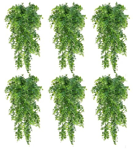 Hiedra sintética | 6 piezas de vegetación estética realista para pared, decoración de vides falsas, para exteriores, interiores, habitación, pared, dormitorio, valla de privacidad para adolescentes y
