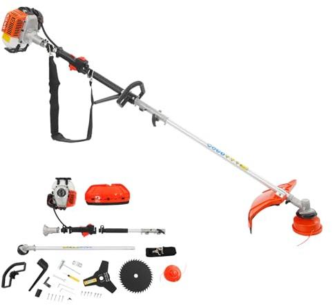 ROGONPDK 0,75 KW 7 500 r/min ogrästrimmer, luftkyld ogrässpacker, 2 takts gasgräsklippare, bensinstrimmer, gräsverktyg, gastrimmare, för trädgårdar, parker eller bakgårdar