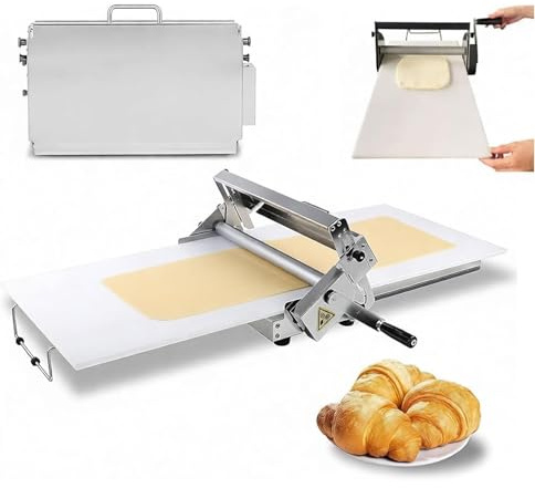 Sfogliatrice manuale commerciale, stendipasta pieghevole Sfogliatrice professionale manuale con manico e spessore regolabile 0-25 mm Macchina per spilli commerciale 1030 * 580 * 250mm