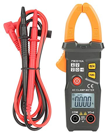 Multimetro digitale a pinza Walfront, PEAKMETER PM2016A / S Multimetro a morsetto digitale portatile 6000 Conteggi AC/DC Volt Amp Ohm Hz Meter Tester elettrico Display LCD (PM2016A)