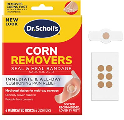 Dr. Scholl's Corn REMOVERS Seal & Heal Bandage with Hydrogel Technology, 6 ct // Removes Corns Fast and Provides Cushioning Protection Against Shoe Pressure and Friction for All-Day Pain Relief