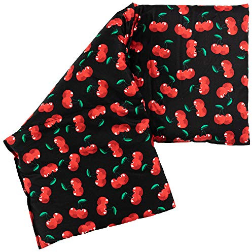 Hot Cherry Pit Pillow - Heating Pad and Cooling Bag - Cherry Stone - Microwavable (Cherry-Black, 3 Pockets Style 19.6 x 7.8 in)