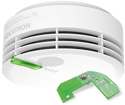 Hekatron Genius Plus X – Rauchmelder vernetzt 10 Jahre Batterie – mit Funkmodul Basis X – Testsieger Stiftung Warentest – Made in Germany – Funkrauchmelder Set – 1 Stück