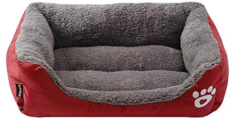 GUOCU Hundebett Hundekorb Hundesofa Tierbett Für Kleine, Mittlere Und Grosse Hunde Waschbar Kuschelkissen Katzensofa Hundehöhle Katzenbett Für Kleine,Rot 3,L