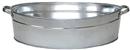 Esschert Design OZ70 Zinkwanne, oval, groß, grau