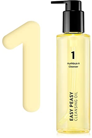 numbuzin No.1 Cleansing Oil | Easy Peasy Cleansing Oil | Makeup Removing Facial Cleanser | Ingredients from Corn, Macadamia Seed | Waterproof Makeup, Blackhead Care | Hydrating, Lightweight | 200 ml