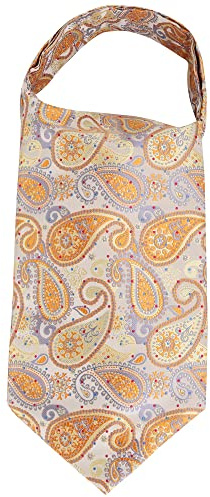 WANYING Herr slips halsduk Ascotslips halsduk Cravat Ties Retro Chic för Gentleman – Paisley, U03 Paisley guld, En storlek