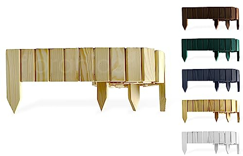 Floranica Rollborder II Clôture Flexible en Bois de pin 200 x 30 cm Non-traité (raccourcissable) Palissade de Parterre Non imprégnée Bordure Jardin Clôture décorative Rollboarder