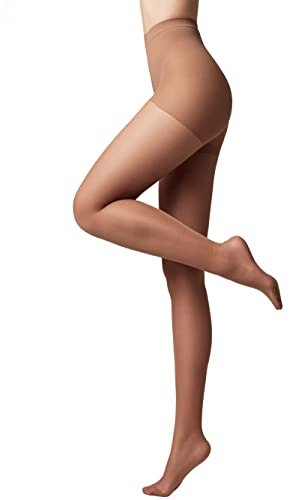 Conte elegant Pantis de Mujer para pieles sensibles con vitamina E - Efecto moldeador Pantys de Mujer lisos - Smooth ACTIVE SOFT 40 Lycra 40 Color Bronce talla 6