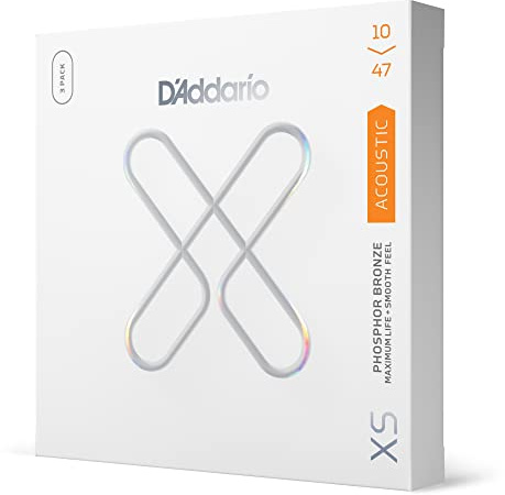 D'Addario XS Phosphor Bronze Beschichtete Akustikgitarrensaiten 10-47, 3 Sätze
