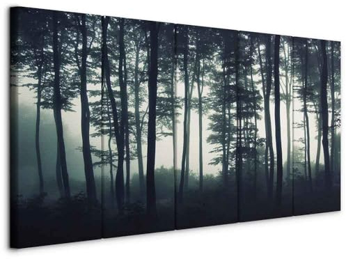 murando - Akustikbild Wald 100x40 cm 5 tlg - Bilder Akustikschaum Schallschutz Wand Deko Kunst Akustikpaneele Wandpaneele Schalldämmung Wandbild Schallabsorber Akustikplatten Landschaft c-B-0223-b-m