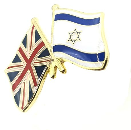 Israel Israeli UK United Kingdom Great Britain Union Jack Friendship Metal Enamel Country Flags Pin Badge