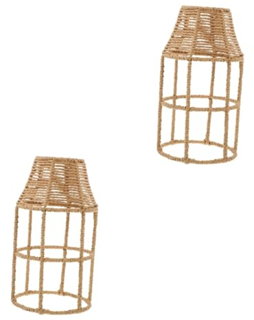 Angoily 2stücke Japanischer Stil Woven Lampenschirm Rustikale Deckenleuchte Für Restaurant Und Dekorativer Lampenschirm Khaki Für Entspannte